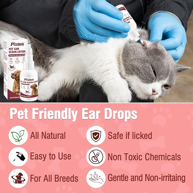 Dog Ear Infection Treatment Drops, Cat Ear Cleaner to Help Remove Debris &Smell for Cats & Dogs,Soothe and Relieve Itchiness