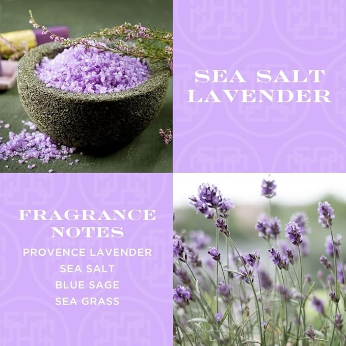 HomeWorx by SLATKIN + CO. Candle- Sea Salt Lavender, 14 oz. 3-Wick Premium Scented Candle - 20-40 Hours Burn Time