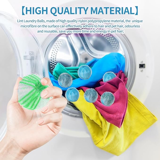 Upgrade 12 PCS Pet Hair Remover for Laundry, Reusable Dog & Cat Hair Remover for Laundry, Washing Machine Pet Hair Catcher for Clothes, Bedding, Gentle on Fabrics (Grass Green + White)