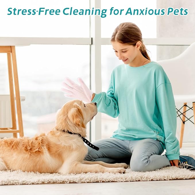 12 PCS Rinse Free Dog Shampoo Mitts, Waterless Dog Shampoo Mitts, Hypoallergenic Pet Bath Wipes Perfect for Dogs, Suitable for Daily Care and Travel