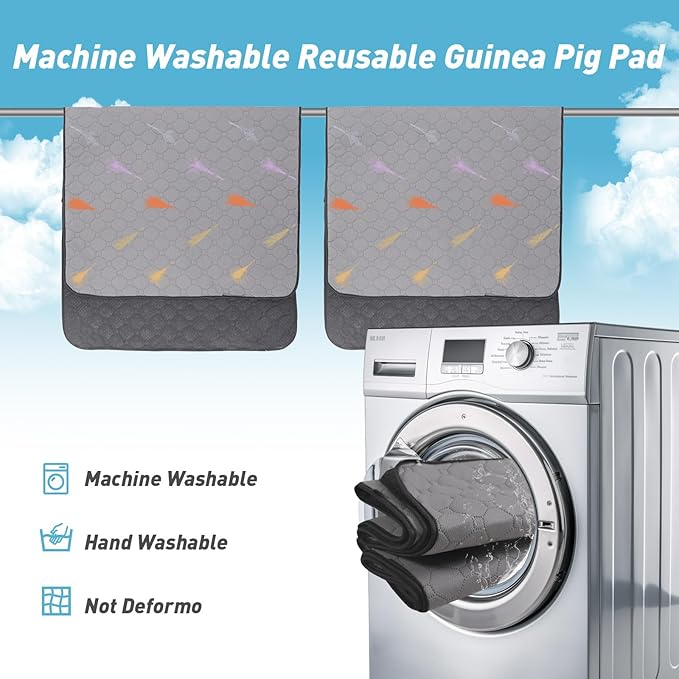 2Pcs Guinea Pig Cage Liners,Guinea Pig Fleece Cage Liners24''X48'' Super Absorbent Washable Pee Pads Reusable for Rabbit Hamster Chinchilla