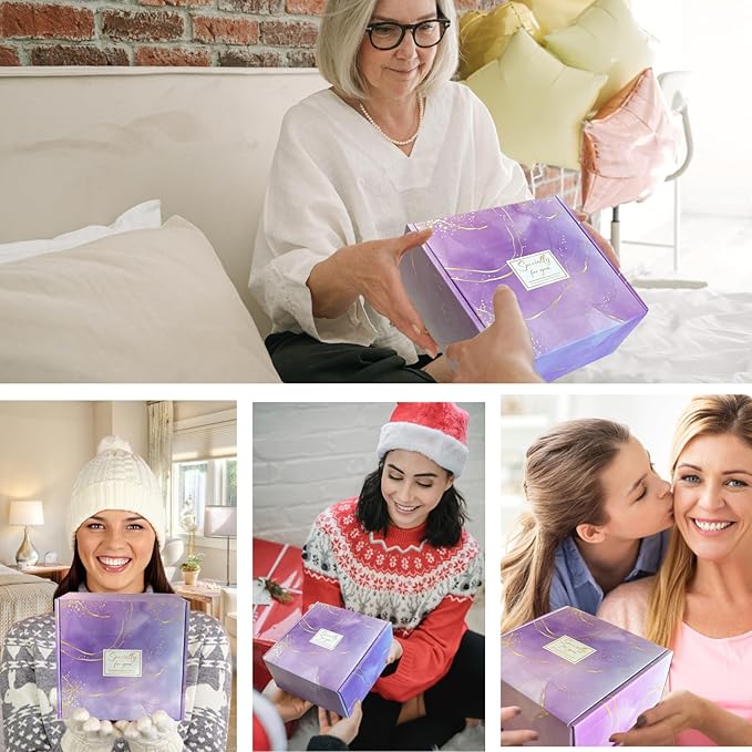 Get Well Baskets for Women, 9pc Happy Birthday Gifts, Lavender Sympathy Care Package Get Well Soon Relaxation Spa Gift Set for Her Mom Wife Girlfriend Bestie Mother Christmas