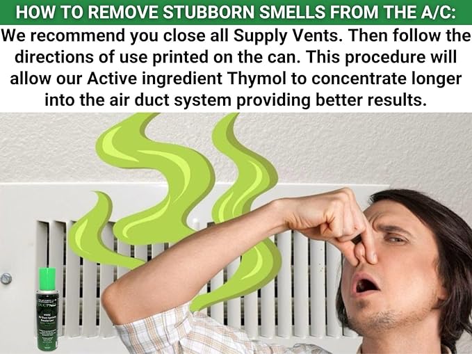 Air Freshener for HVAC Systems, Commercial, Residential & Cars| Made with Thyme extract, natural Plant based | Now available in a Concentrated Formula for maximum effectiveness (Pack 4)