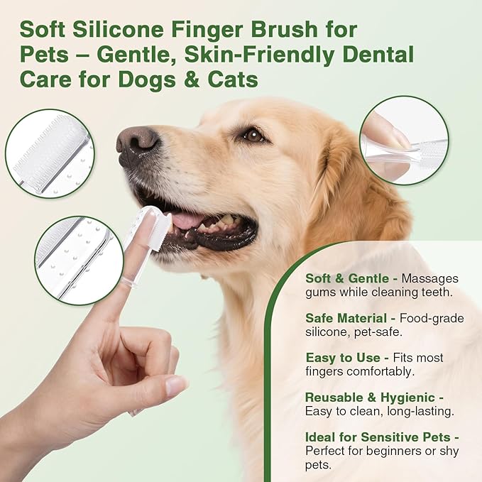 Dog Toothpaste Kit for Gum Care – Watermelon Flavor Dental Toothpaste with Finger Brush & Long-Handle Toothbrush – Reduces Plaque, Soothes Gums, Freshens Breath – Safe for Daily Use