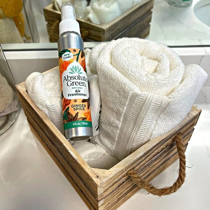 Absolute Green Air Freshener Room Spray, Odor Eliminator, Cover Smells, Ginger Spice Scent 4oz (Pack of 1)
