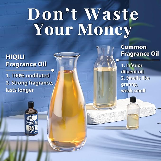 HIQILI Diffuser Oil for Humidifier & Reed Diffusers, Suitable for Home and Other Scenarios, Long Lasting Scent - Beach Walk, 3.38 Fl Oz