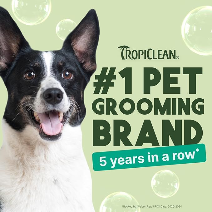 TropiClean Oatmeal Dog Shampoo for Itchy Skin Relief, Professional Dog Shampoo, Soothing Medicated Itch Relief, Puppy Safe, Made in USA, 2.5 Gallon