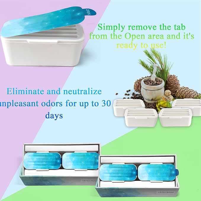 4 PCS Deodorant for PetSafe ScoopFree SmartSpin Self-Cleaning Cat Litter Box, Air Freshener for HHOLOVE Automatic Cat Litter Box, Cat Friendly Natural Plant-Based Odor Suppression