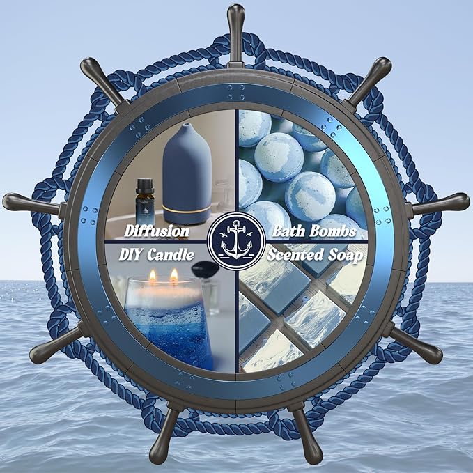 SALUBRITO Cologne Fragrance Oils, Premium Essential Oil Set for Diffuser, Soap, Candle Making Scents, Amber Oud, Midnight Musk, Blue Mystique, Sweet Tobacco, Nocturne, Cologne