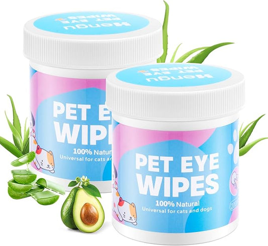 400Pcs Eyes Wipes for Dogs, Pet Tear Stain Remover Wipes, Pet Eye Wipes for Dogs & Cats, Hypoallergenic Soothing Cleansing Pet Wipes (200pcs x2)