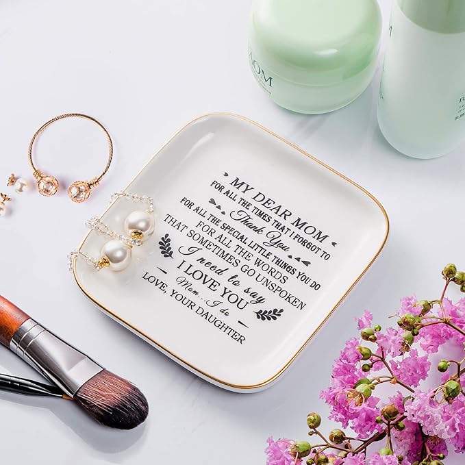 Birthday Gifts for Mom from Daughter Jewelry Dish - Thank You! for all the words that sometimes go unSpoken, I need to say I Love You!" Gifts for Mom Christmas Mothers Day Valentines Thanksgiving