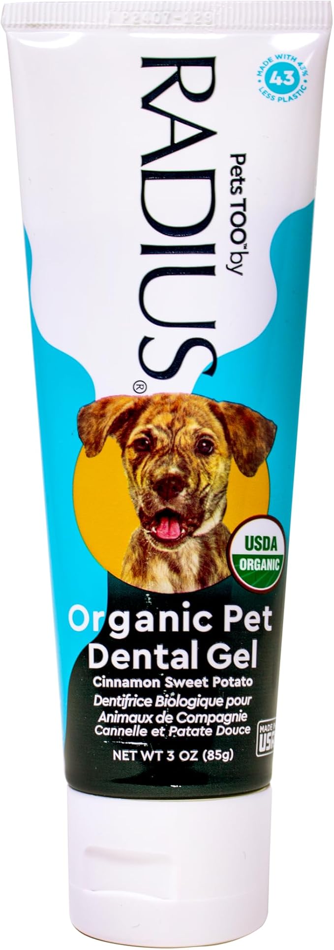 RADIUS USDA Organic Canine Pet Toothpaste 1 Unit, 3 oz, Non Toxic Toothpaste for Dogs, Designed to Clean Teeth and Help Prevent Tartar and Remove Plaque, Xylitol Free