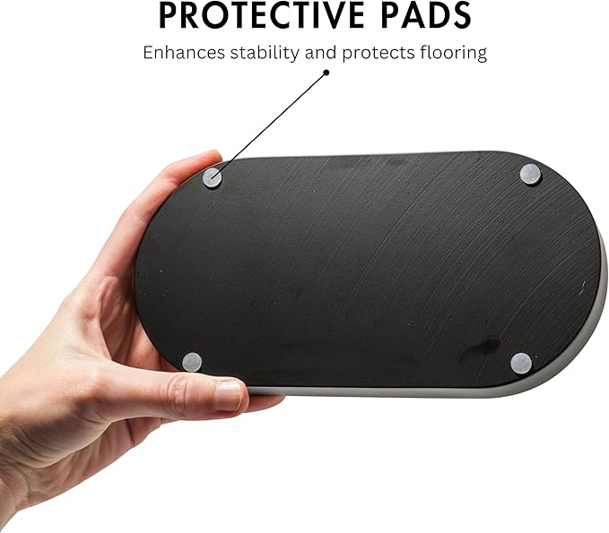 Matte Black Round Soap Dispenser Tray, 8” Soap and Lotion Bottle Tray Organizer Plate for Bathrooms, Kitchens, Countertops - Holds 2 Soap Dispensers