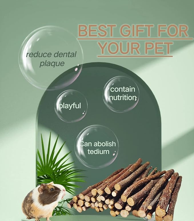 200g Apple Sticks for Bunny Chinchillas,Small Animals Wood Chew Sticks,Wood Chew Toys for Rabbits Guinea Pig Hamster Gerbil Bunny(Thin7oz)