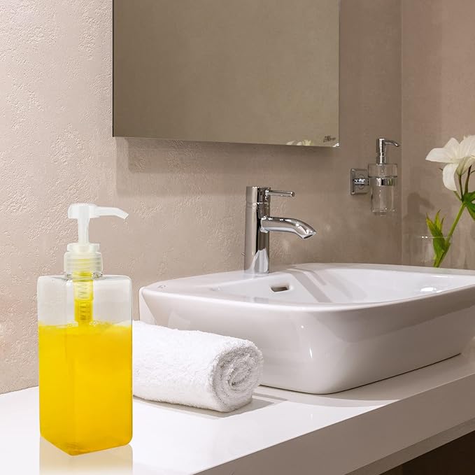 Suream 22oz/650ml Refillable Shampoo Bottle for Shower, Large Capatity Conditioner Dispensers for Bathroom, Plastic Pump Press Bottles for Lotion, Body Moisturizer, Massage Oil, Hand Wash, Soap, 3Pack