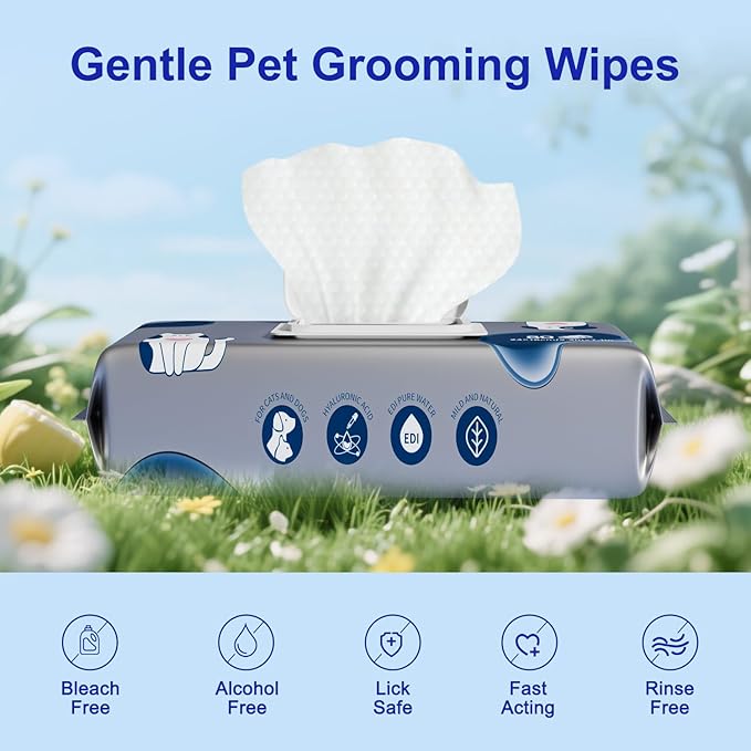 MIOSSZI Pet Cleaning Deodorizing Wipes for Dogs & Cats Pet No-Rinse Grooming Wipes Hypoallergenic Disposable Pet Bathing Wipes Hydrating & Nourish Fur Dog Cleaning Wipes for Paw, Butt, Body 480 pcs