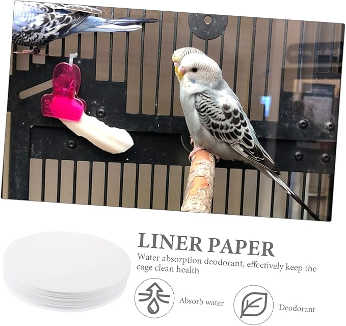100Sheets Disposable Bird Cage Liner Papers Absorbent Cushions for Parrots Fit for Cages Bird Cage Accessories