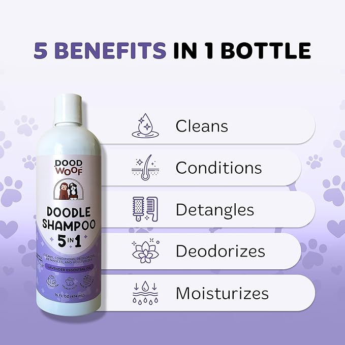 Dog Shampoo and Conditioner for Doodle - All Natural Dog Shampoo for Smelly Dogs, Sensitive Skin Pet Shampoo for Dogs, Goldendoodle, Doodles, Poodle, Puppy Shampoo and Conditioner - Dog Soap
