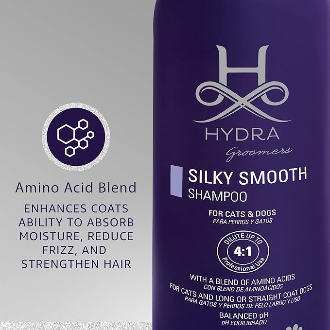 Hydra Silky-Smooth Shampoo, Premium Pet Shampoo for Dogs and Cats 33.8 Oz