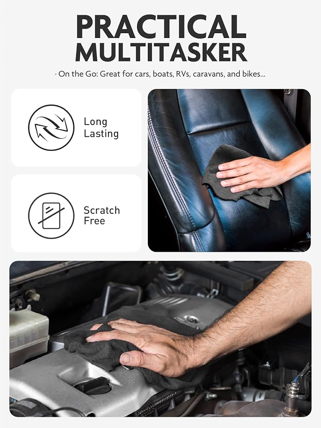 Fantasticlean Microfiber Cleaning Cloth Roll -60 Pack, Tear Away Microfiber Towels, 12" x 12", Reusable, Washable, Scratch Free, Ultra Absorbent for Car, Home Supplies (Grey & DimGrey)