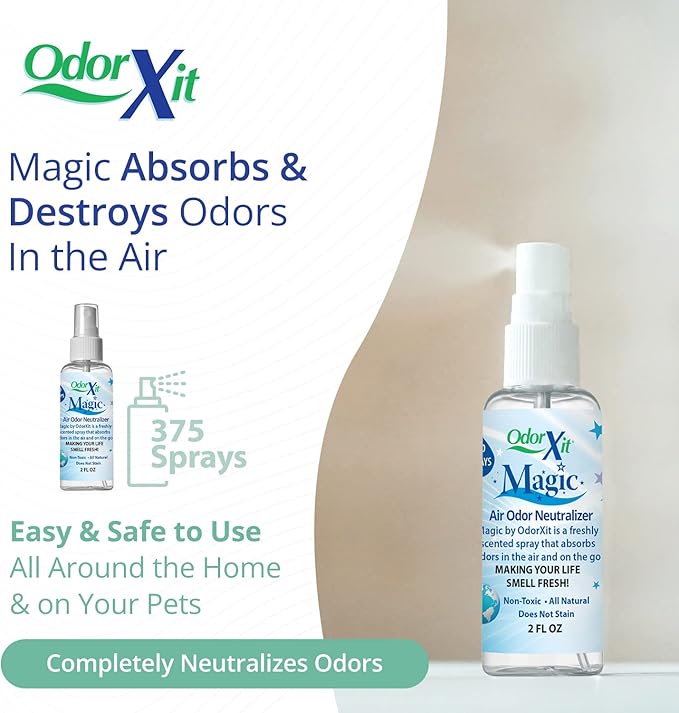 OdorXit Magic Air Odor Neutralizer Spray, Powerful Dog & Cat Urine Odor Neutralizer, Safe Air Refresher for Home, Safe Odor Absorber for Pet, Closet & Any Strong Odor Remover, 2oz
