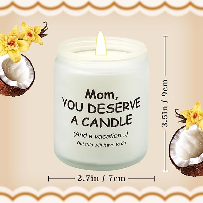 Lihome Gifts for Mom from Daughter Son, Funny Mothers Day & Birthday & Thanksgiving & Christmas Gifts, Vanilla Coconut Candles(7oz)