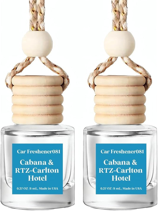 C Classy Car Air Freshener Hanging 2 Pack, Cabana Hotel Scent,Essential Oil Diffuser for C ar, Long-Lasting Fragrance, Car Air Fresheners for Women & Men Gift, Made in USA
