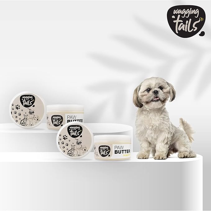 Wagging Tails 6-in-1 Paw Butter for Dogs & Cats, 1.76 fl oz Pack of 2 Turmeric & Honey-Infused Lick-Safe Balm | Relieves Elbow & Paw Discomfort, Repairs Cracks, Moisturizes Pads & Softens Snouts