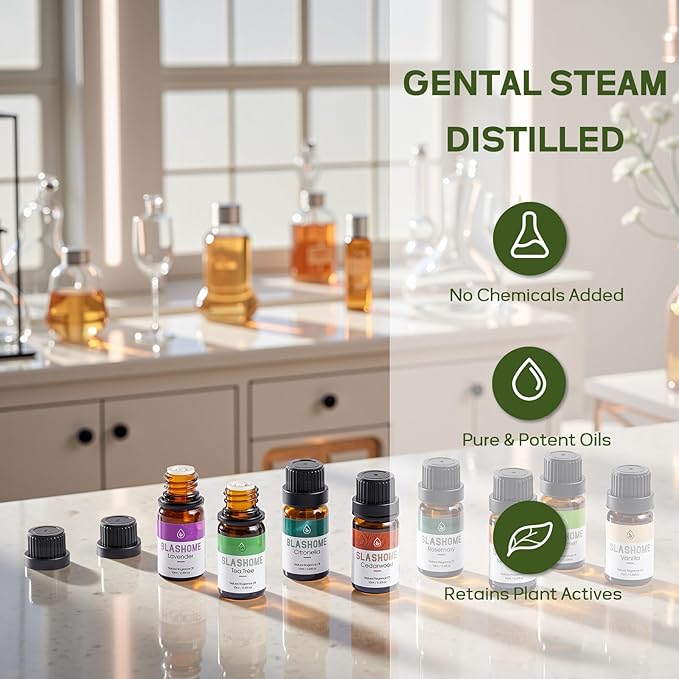 Essential Oils for Diffusers for Home – 20-Pack Essential Oil Set for Sleep & Refreshing Scents – Premium Aromatherapy Diffuser Oils Scents for Home in Wooden Gift Box, Best Gift for Any Occasion