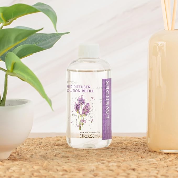 SpaRoom Reed Diffuser Oil Refill – Lavender Scent, 8oz Bottle for Home Fragrance, Calming and Relaxing Blend for Bedroom, Bathroom, or Office, Long Lasting Air Freshener, Aromatherapy Use