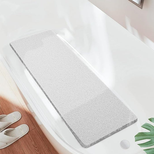 Joyhalo Bathtub Mat Non Slip, Bath Mat for Tub, Shower Mats for Inside Shower, 47x16 Inch, PVC Loofah Bathroom Mats for Wet Areas, Quick Drying, Grey