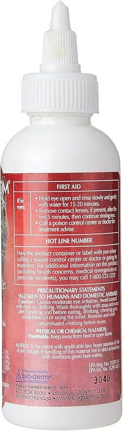 Bio-Groom Ear Mite Treatment - Dog Ear Infection Treatment, Cruelty-Free, Made in USA, Dog Ear Drops, Gentle Wax Remover, Ear Cleaner for Dogs and Cats - 4 fl oz 1-Pack