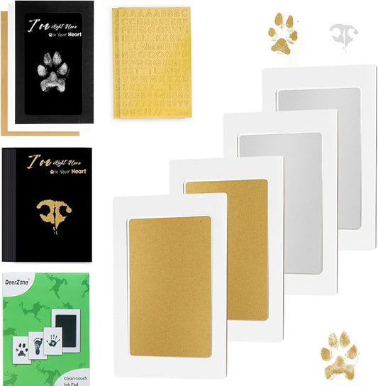 Inkless Paw Print Kit,Dog Paw Print Kit,Dog Nose Print Kit,Clean Touch Ink Pads and Imprint Cards,Pet Paw Print Impression Kit for Dogs Cats Footprint Keepsake