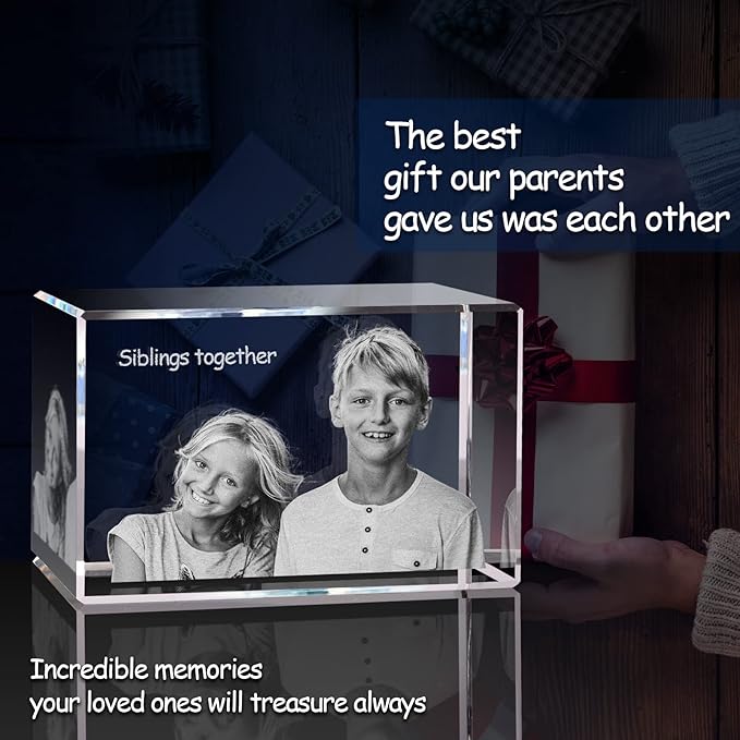 3D Crystal Photo, Customized Gifts for Wife, Women, Him, Her, Dad and Mom. Custom Picture Gifts for Father's Day, Birthday, Wedding, Anniversary, Memorial, Picture Gift for Pet Lovers.