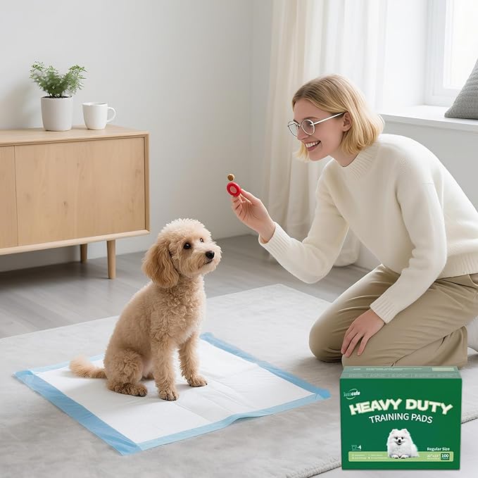 IMMCUTE Heavy Duty Puppy Pee Pads 22"x23"-100 Count | Dog Pee Training Pads Super Absorbent & Leak-Proof | Disposable Pet Piddle and Potty Pads for Puppies | Dogs | Doggie| Cats | Rabbits