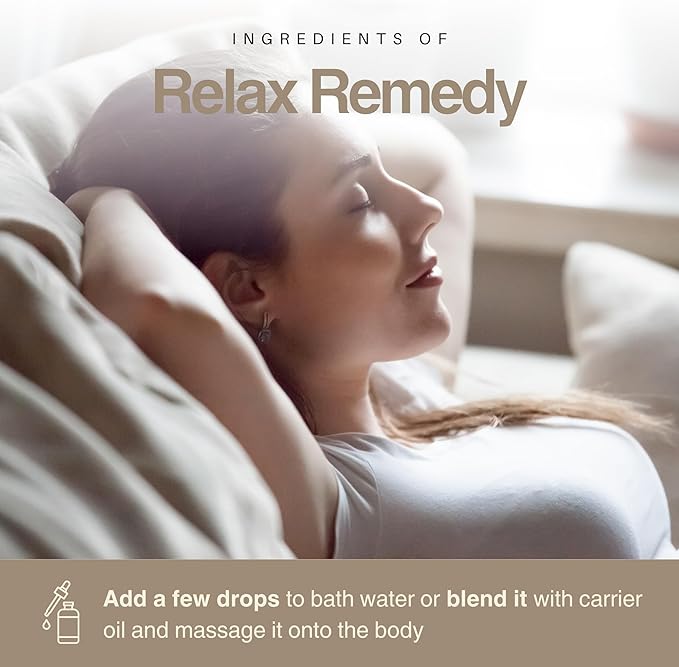 Relax Remedy Essential Oil Blend by Enhanced Essentials|Slow-Distilled French Lavender, Ylang Ylang, Geranium, Hibiscus & Blue Lotus | Emotional Calm, Mood Harmony & Deep Relaxation |1 fl oz (30 ml)