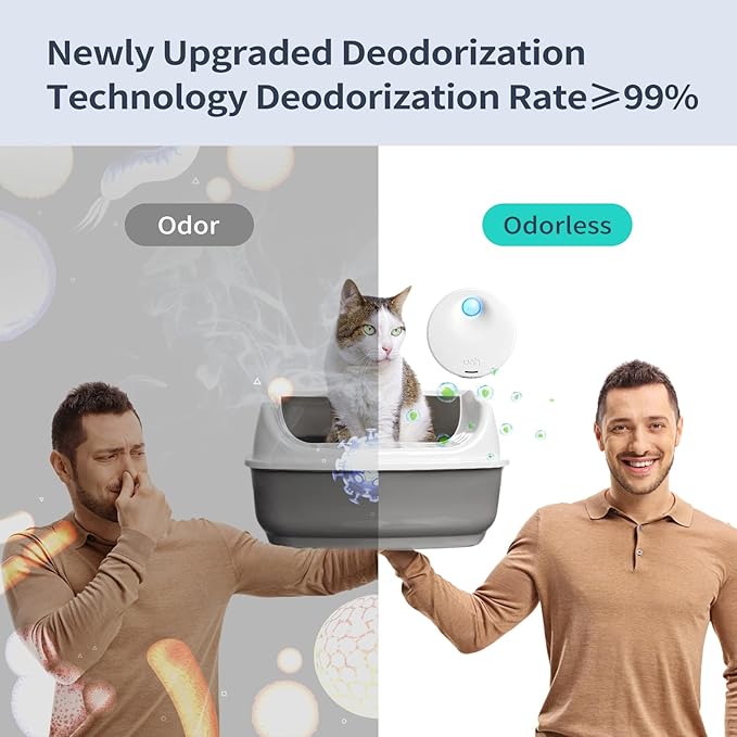 uahpet Cat Litter Deodorizer Odor Eliminator 99.9% Dust-Fall for All Kinds of Cat Litter Box Bathroom Wardrobe Kitchen and Small Area（ 80% Deodorization /99% Deodorization)