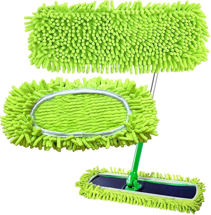 2PCS Reusable Microfiber Mop Pads Compatible with Swiffer XL,Reusable X-Large Dry Sweeping Cloths for Swiffer,XL Wet Pads Refills & XL Washable Wet Mopping Cloths for Hardwood Floor/Marble Cleaning