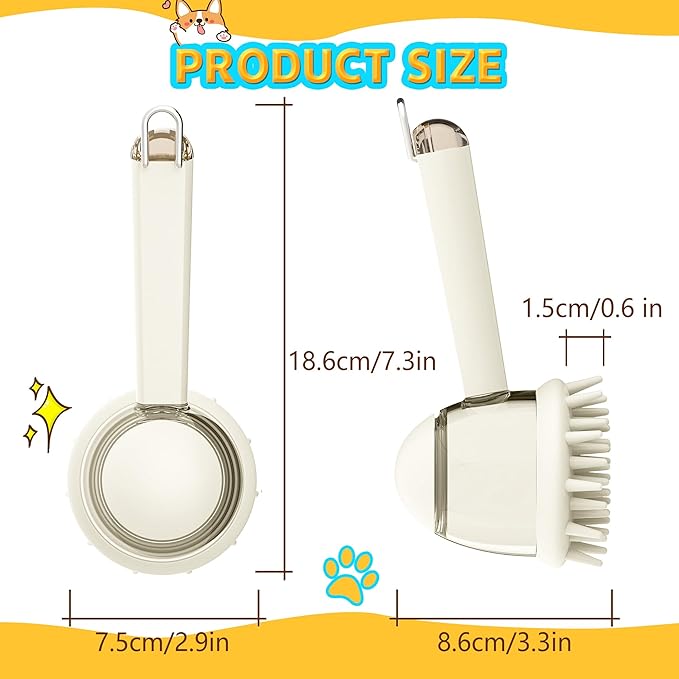 Pet Bath Brush, Dog Bathing Brush,Dog Grooming with Built-in Shampoo Dispenser, Pet Wash Brush for Bathing Dog Grooming Massage Brush for Long Short Haired Dogs Cats Shower Massage Brush(White)