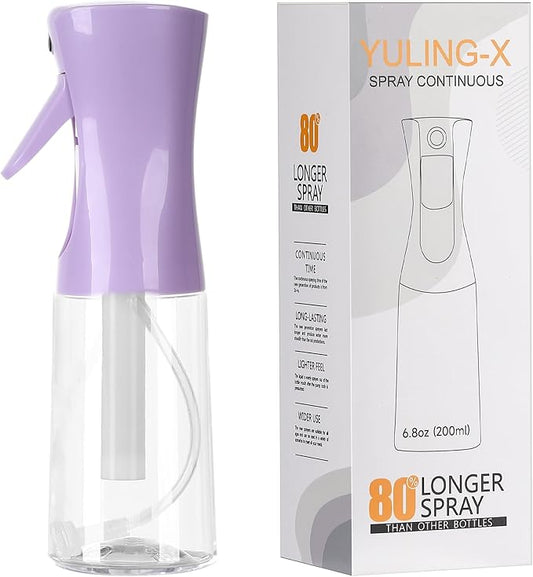 hair spray bottle, ultra-fine spray continuous spray bottle (200ml/6.8oz), used for hair design, vegetation, cleaning and skin care - empty, reusable (Purple)