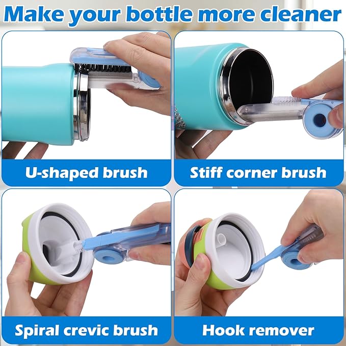 Palksky Water Bottle Cleaning Kit, Brush and Straw Cleaner for Owala, 5 PCS