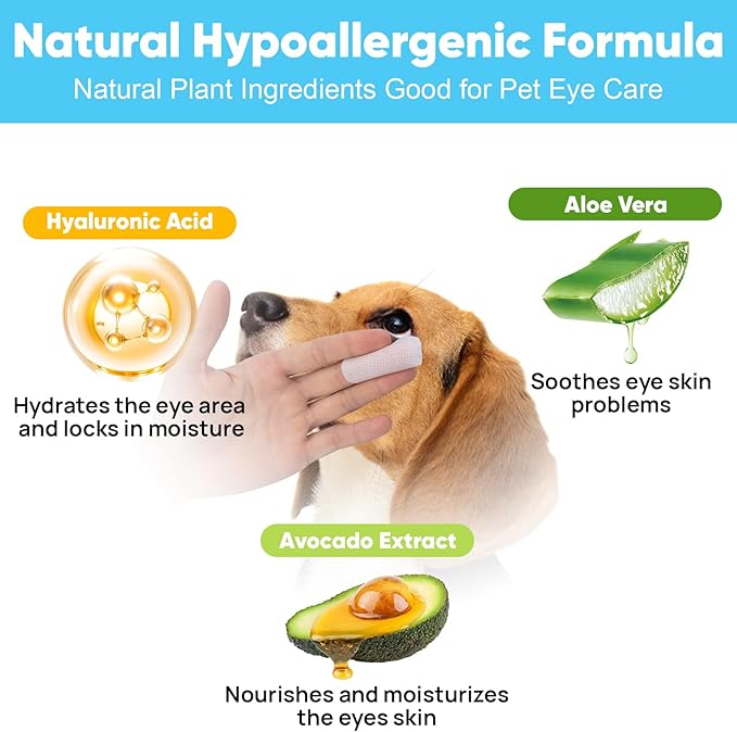 400Pcs Eyes Wipes for Dogs, Pet Tear Stain Remover Wipes, Pet Eye Wipes for Dogs & Cats, Hypoallergenic Soothing Cleansing Pet Wipes (200pcs x2)