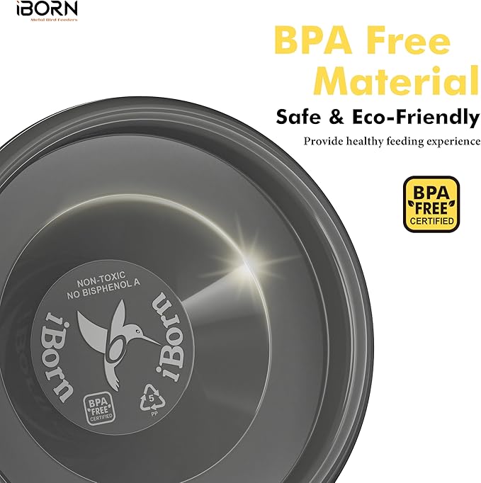 iBorn Bird Bath,Deck Mounted Bird Baths 12inch,Birdbath for Outside with Clamp 3.2inch,BPA-Free Bowl,Chew-Proof,Fully Detachable Design,Easy Clean & Refill,Gray,1 Pack（Not Include Fountain）