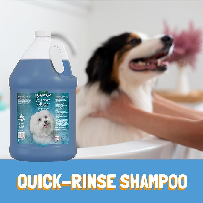 Bio-Groom Super Whitening Dog Shampoo - Whitening Pet Shampoo, Bathing Supplies, Puppy Wash, Grooming Supplies, Cruelty-Free, Made in USA, Coat Brightener Shampoo - 2.5 Gallons