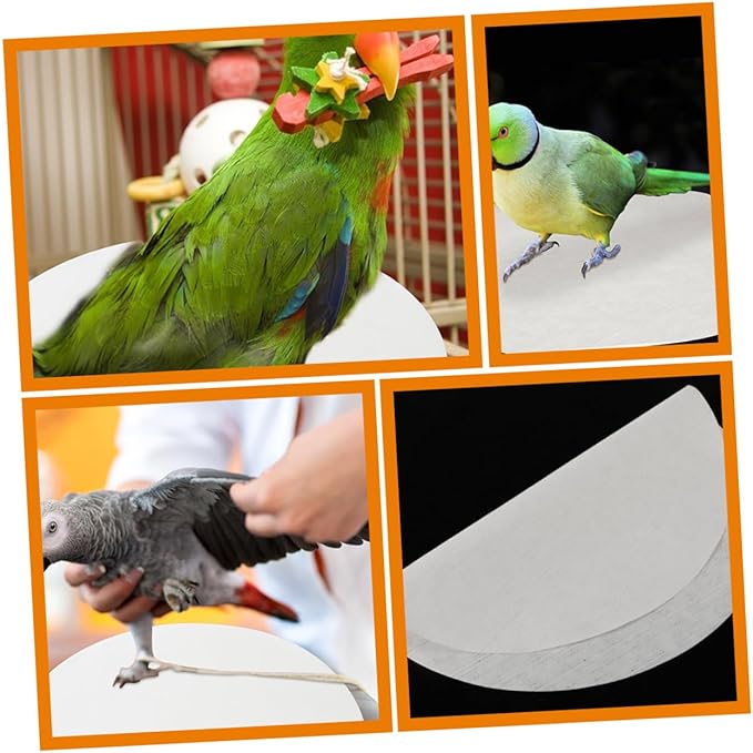 100pcs Round Bird Cage Liners Absorbent Parakeet Cage Cushions for Pet Birds Breathable Non-Toxic Accessories Easy Cleanup and Leak-Resistant Pads for Parrots