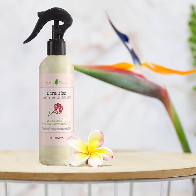 Carnation Linen & Room Spray, Natural Aromatic Bathroom Spray Made with Pure Essential Oils, Refreshing Home Fragrance