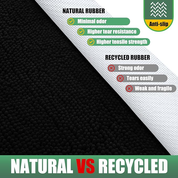 IM HOME Chenille Absorbent Outdoor Doormat 60" x 48", Washable Muddy Door Mats for Dog Non Slip Indoor Doormats Dog Mat for Muddy Paw Front Inside Doormats for Entryway Black