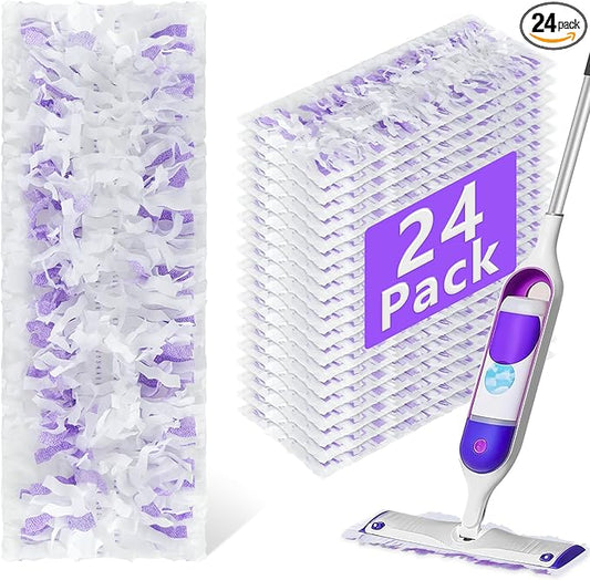 24 Pack Disposable Power Mop Refills Pads for Swiffer Power Mop,Spray Wet Pads Refill for Swiffer,Disposable Swifter Mopping Pads Refills for Multi-Surface Floor Cleaning