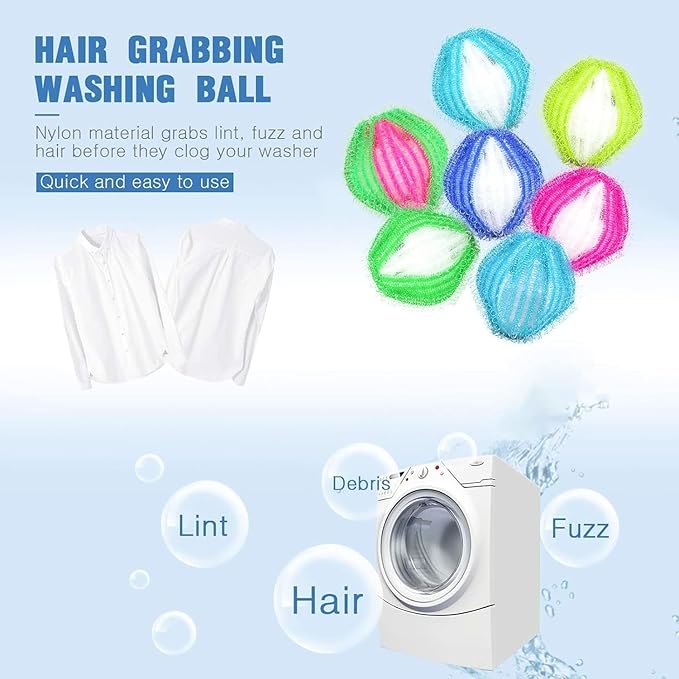 5 Pcs Reusable Hair Remover, Washing Machine Hair Catcher Laundry Ball Dryer Ball for Clothing Dog Cat Pet Hair Remover for Laundry Lint Remover Washing Balls