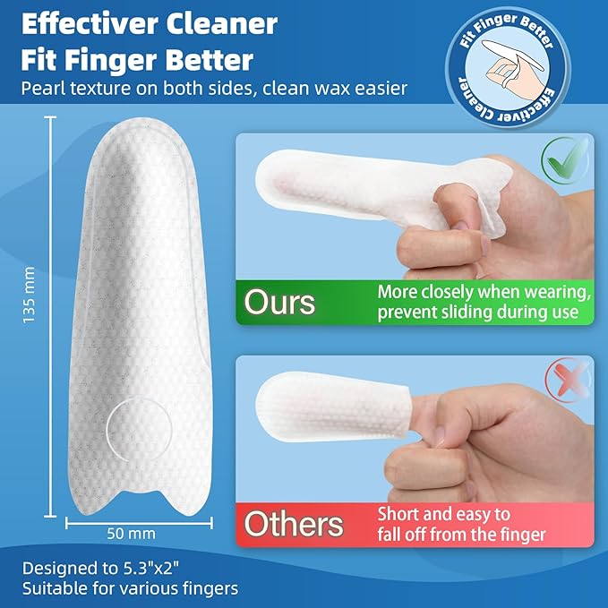 Dog Finger Wipes, 120 Count Ear Cleaner for Dogs Cats Bathing Wipes, Pet Dental Clean Finger Wipes, Natural Puppy Eye Wipes | Soothes Itchy Dry Skin, Coconut Scent Dog Ear Infection Treatment